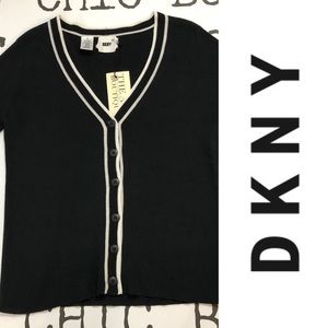 DKNY Preppy Button Down Cardigan